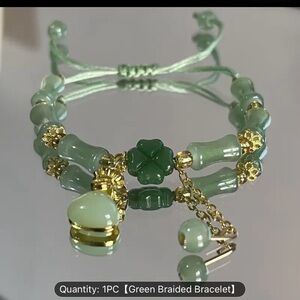 Elegant Green and Gold Bracelet